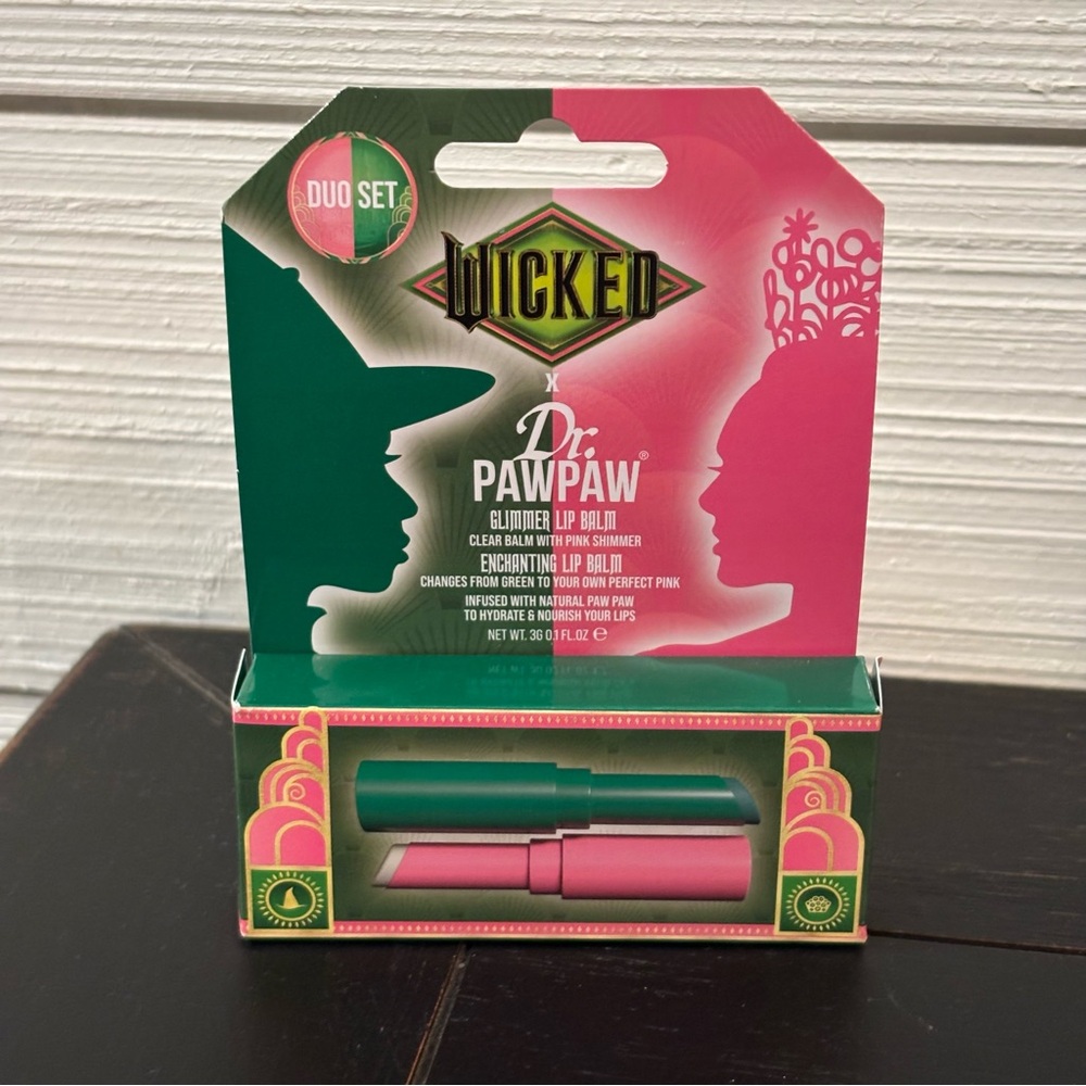 NEW Wicked Movie Dr. PawPaw Glimmer Lip Balm Duo Set‎ Enchanting Colour Changing